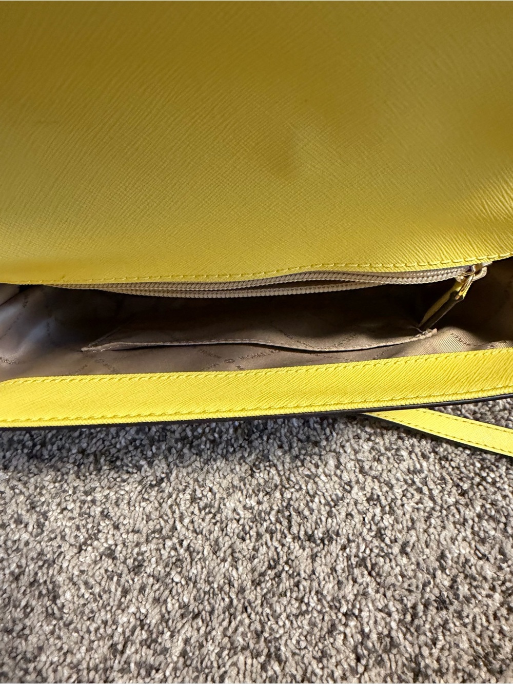 Michael Kors Yellow Studded Leather Satchel with Card Case - Picture 6 of 15